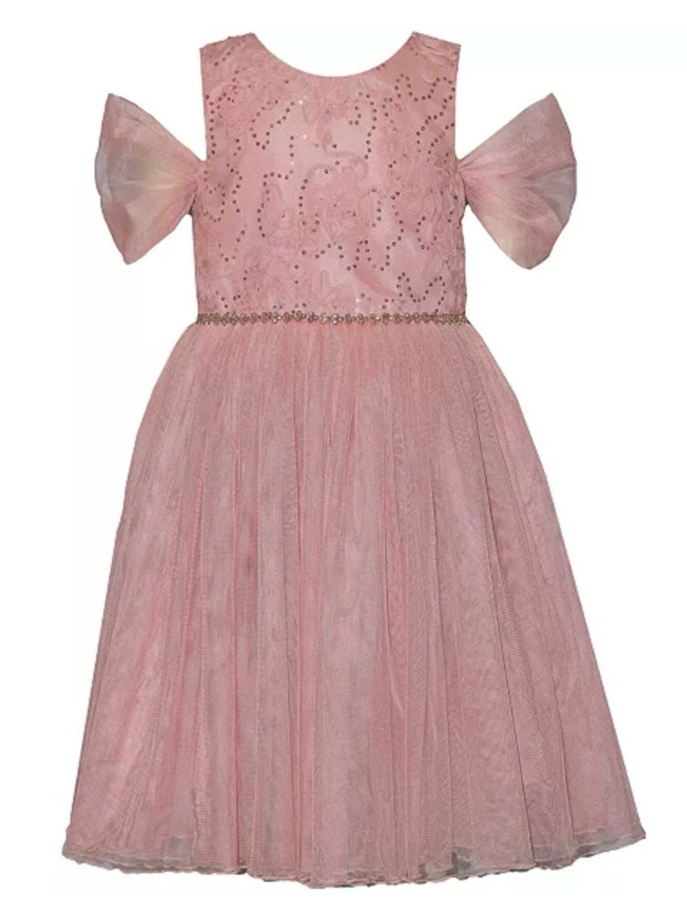 Bonnie Jean Toddler Girls Cold Shoulder Ballerina Party Dress in Blush Pink